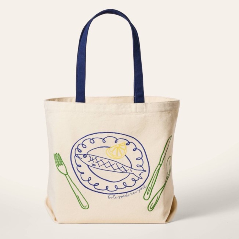Kate Spade Target Canvas Tote Bag with Fish Design